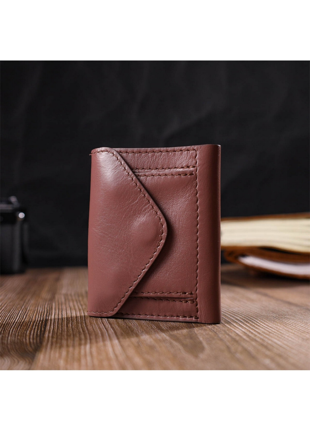 Жіночий шкіряний гаманець 8х10х1,5 см Grande Pelle (260171767)