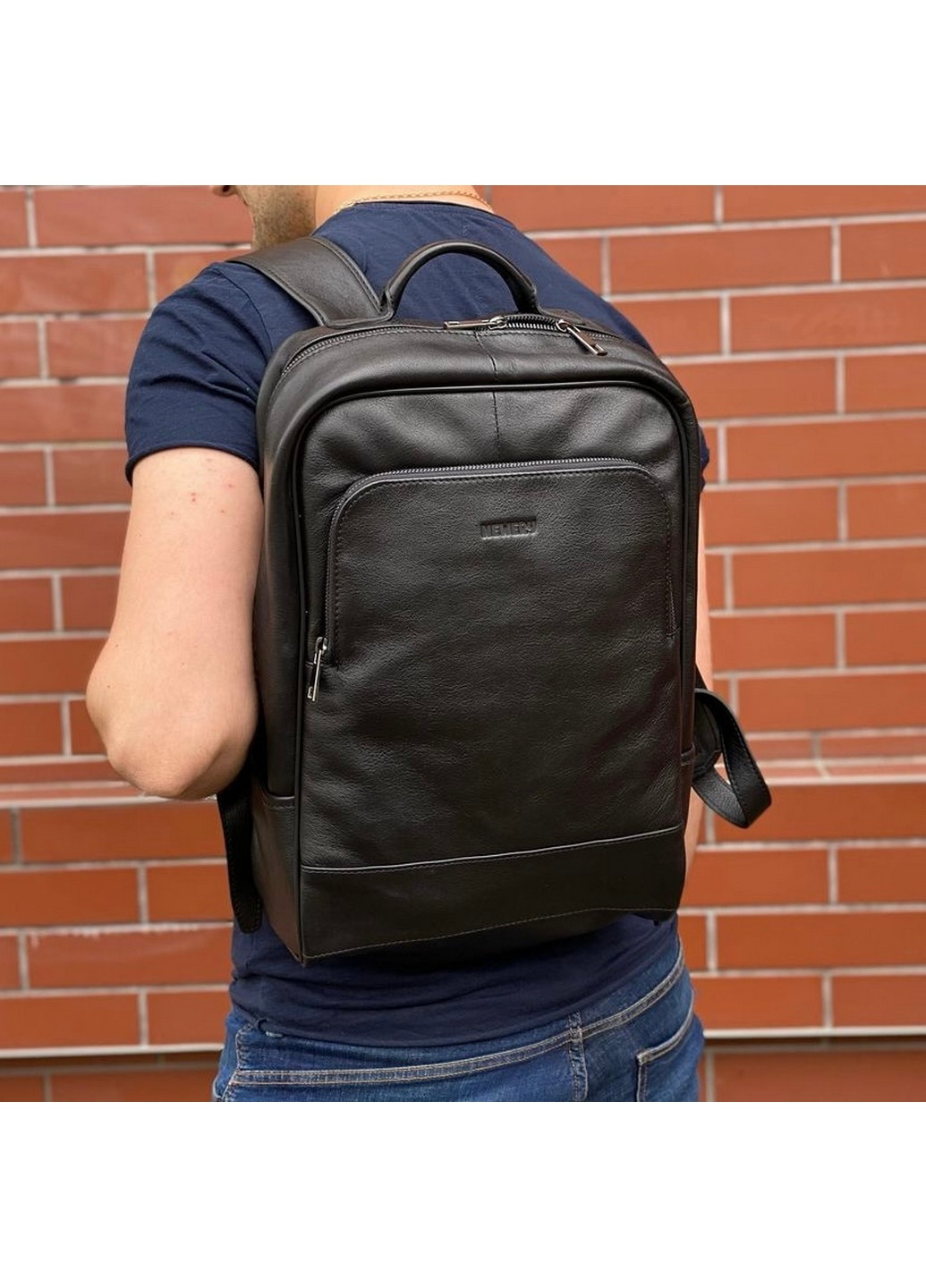 Мужской кожаный рюкзак 12х30х42 см Newery (260171422)