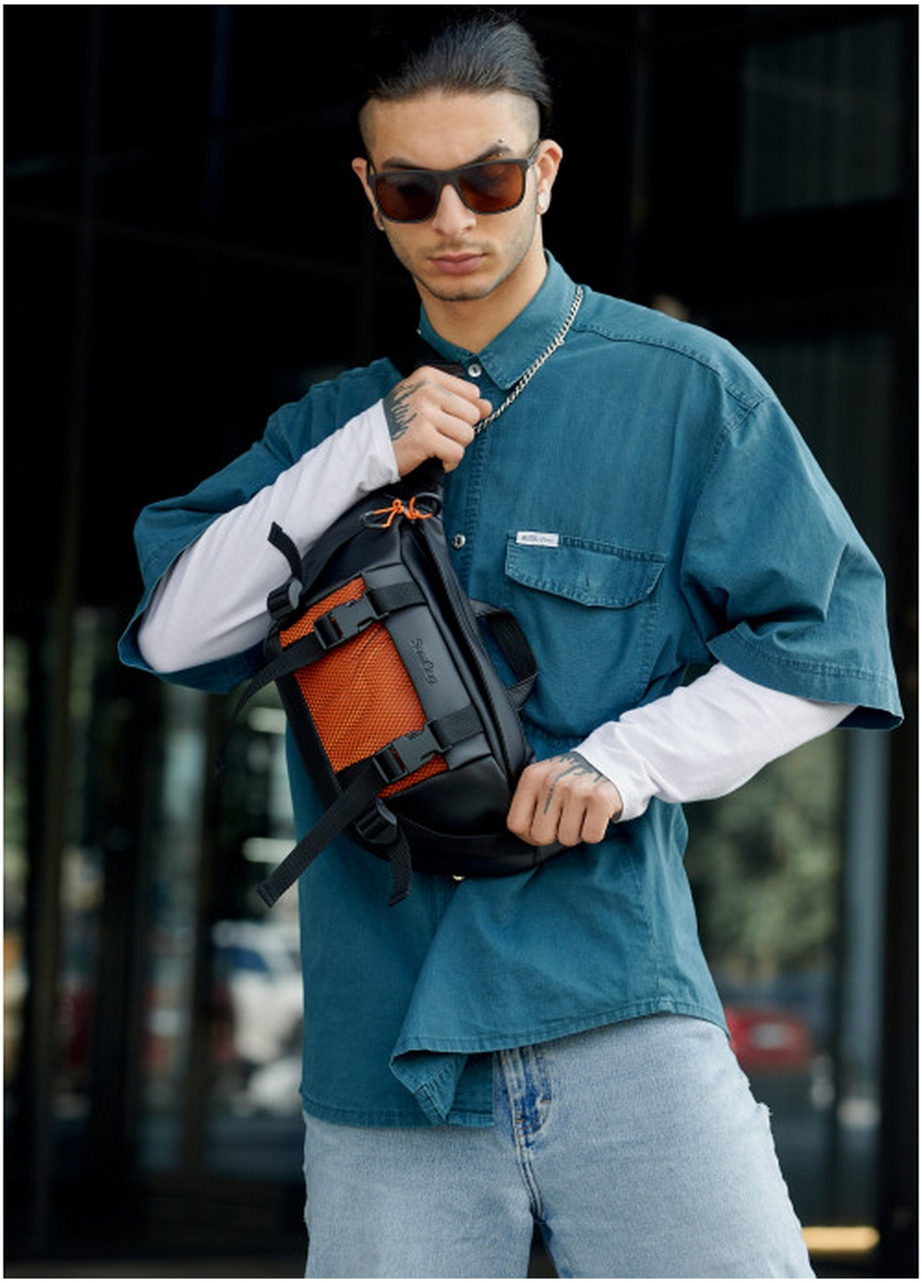 Мужская поясная сумка бананка 38х21 см Sambag (260171047)