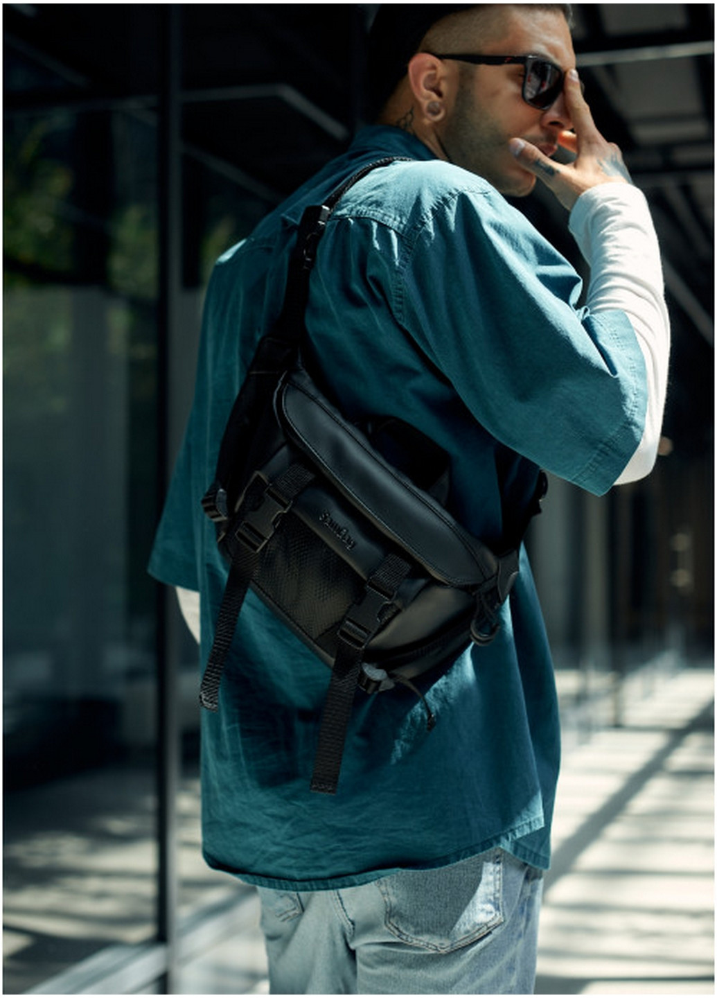 Мужская поясная сумка бананка 38х21 см Sambag (260171066)