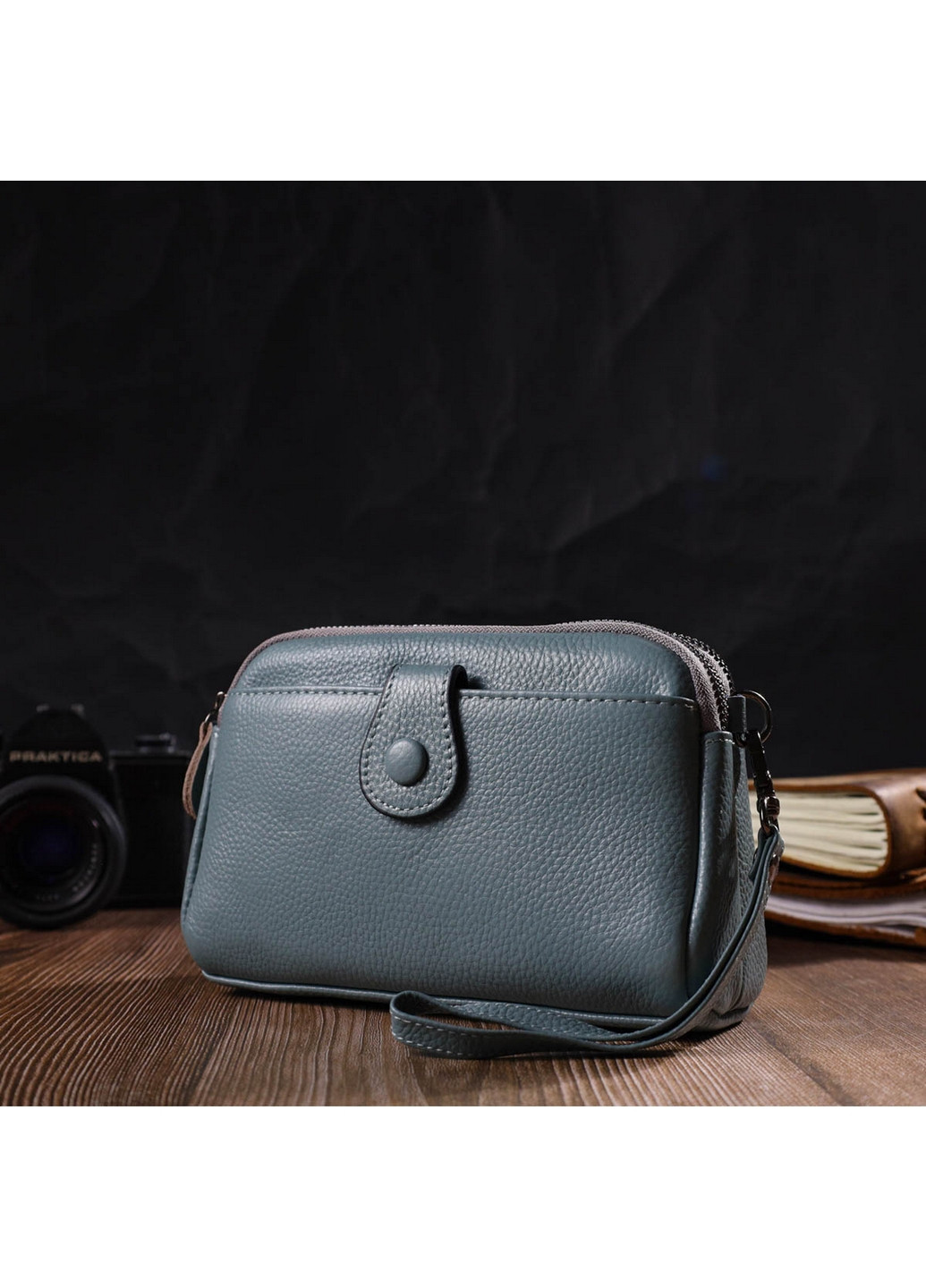 Жіночий шкіряний клатч 19х12х7 см Vintage (260170548)