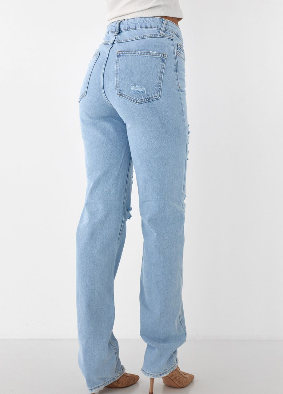 Рваные джинсы с высокой талией Lurex - (260216973)