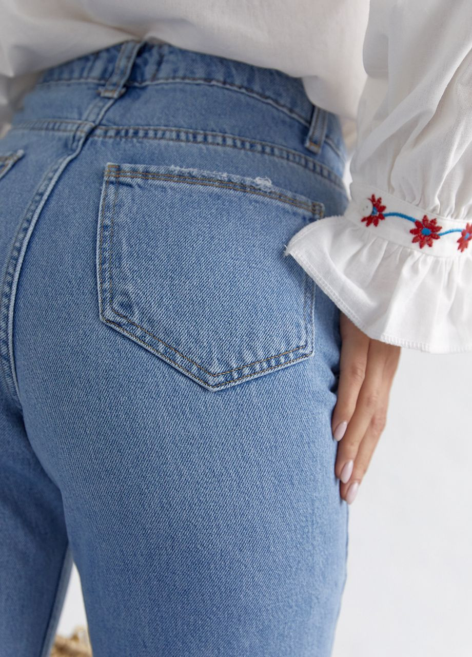 Жіночі джинси МОМ із завищеною талією Lurex - (260216385)