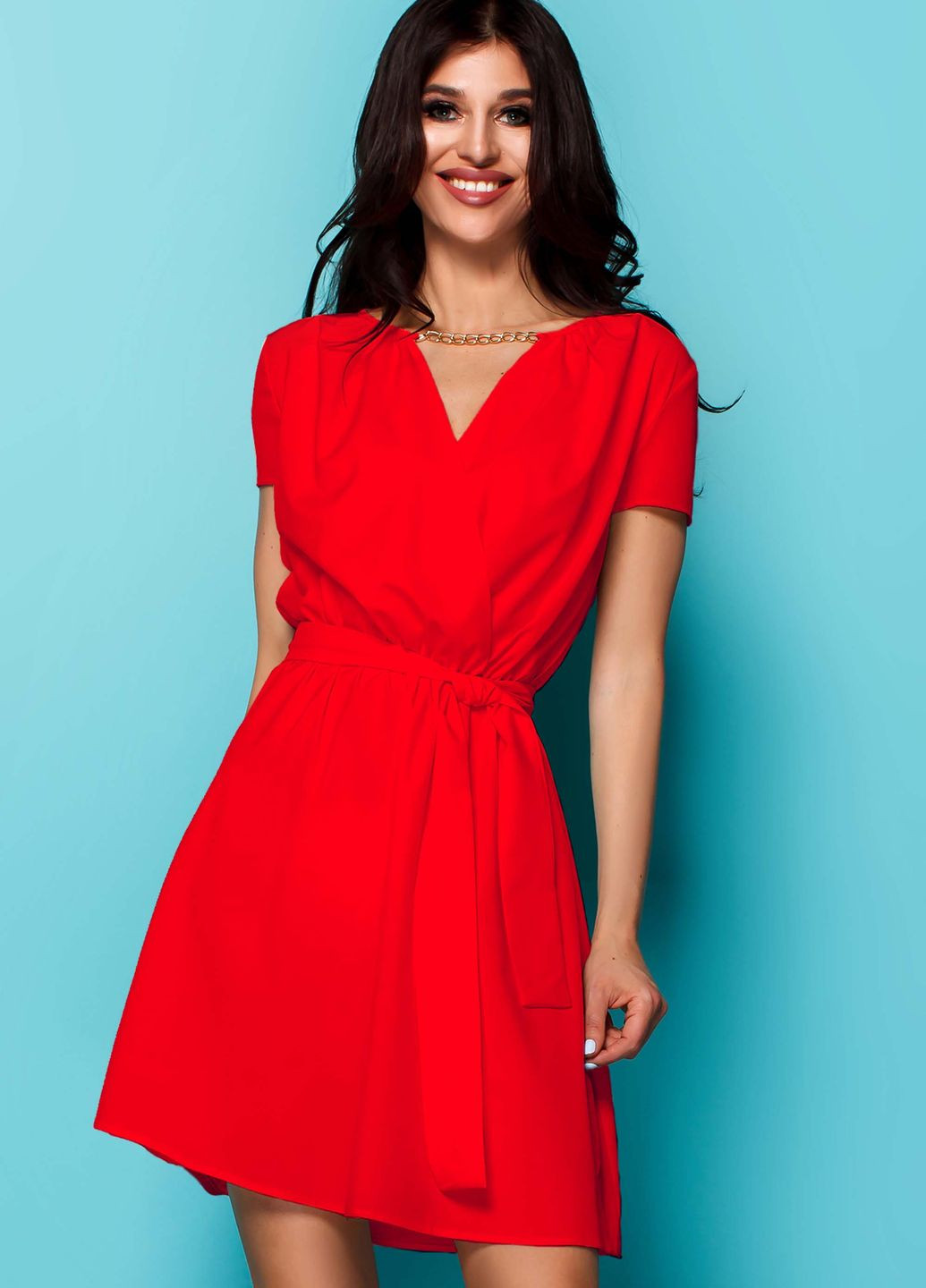 Красное повседневный летнее платье Jadone Fashion в клетку