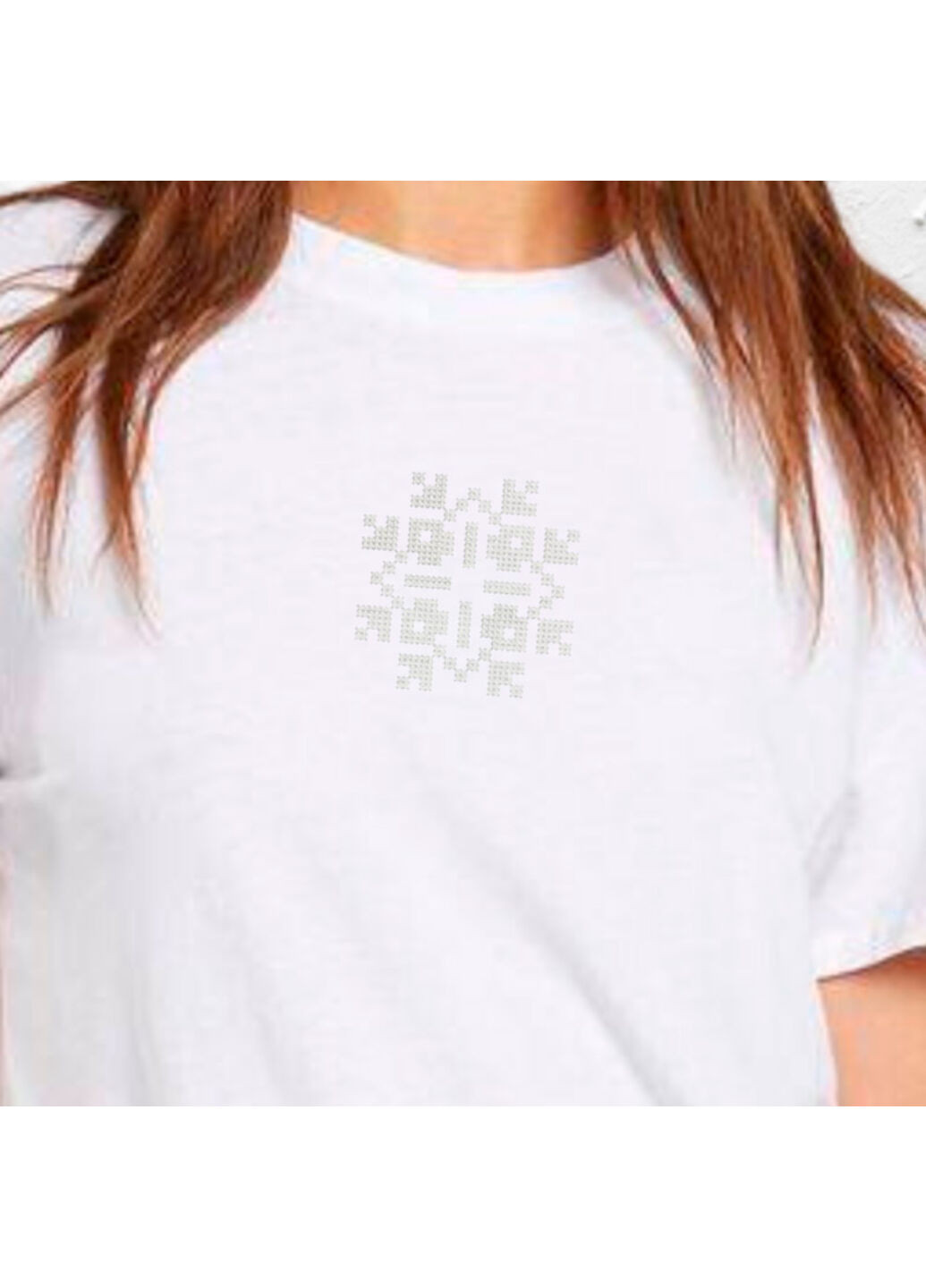 Біла футболка етно з вишивкою 02-11 жіноча білий xl No Brand