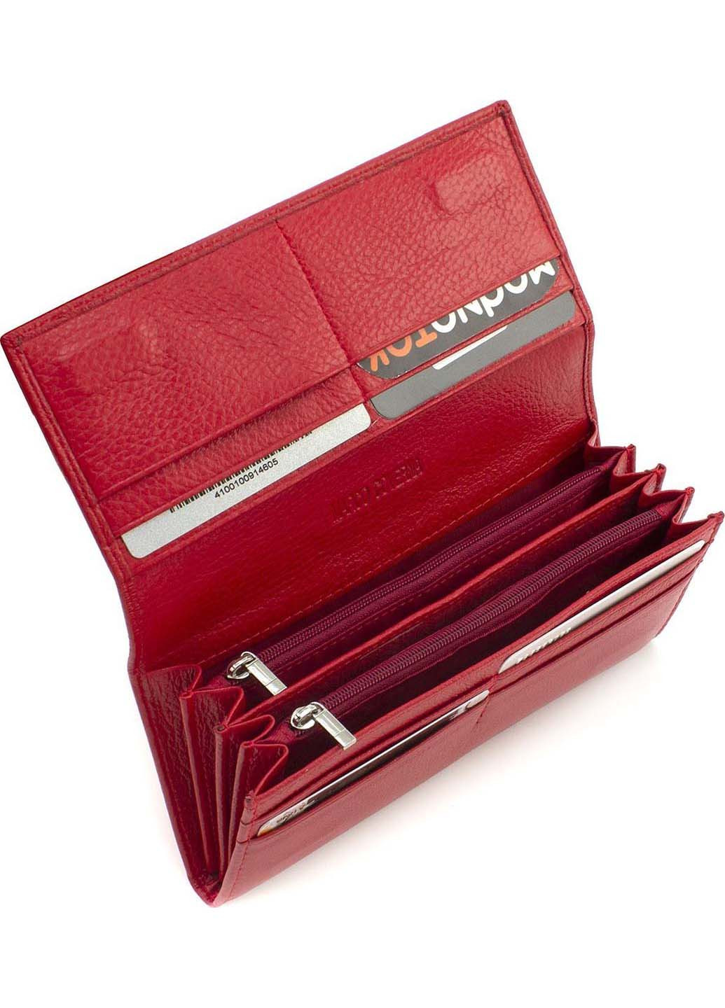 Жіночий гаманець на магнітах шкіряний під багато купюр 18,5х9 Marco Coverna (260176500)