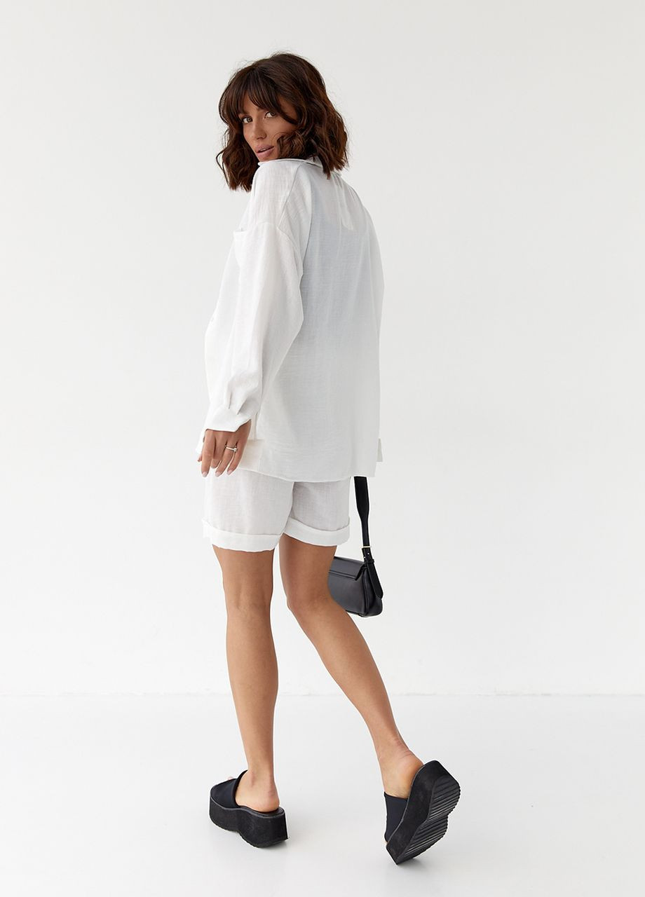 Женский костюм хлопковый с рубашкой и шортами Lurex (260215830)
