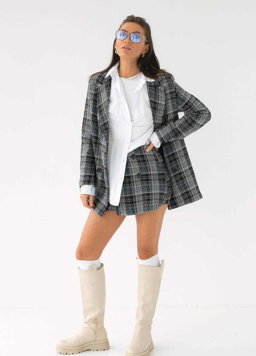 Женский твидовый костюм жакет и юбка-шорты Sobe (260215718)