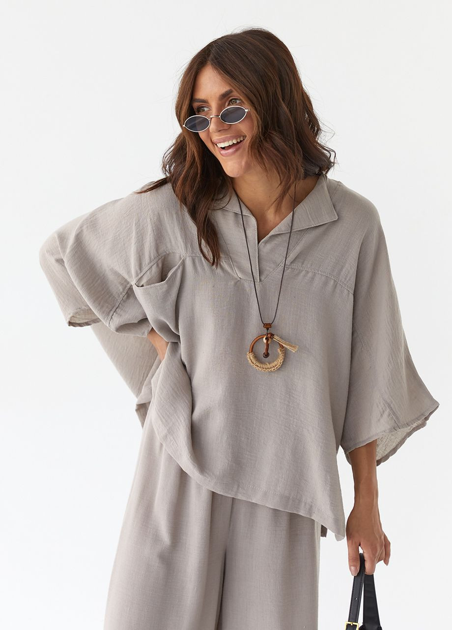 Жіночий бавовняний костюм вільного крою PERRY (260216163)