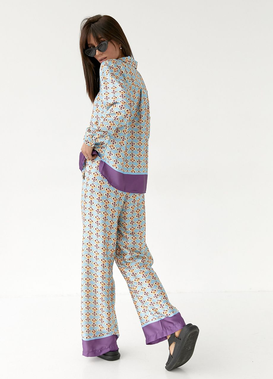 Атласний жіночий костюм у піжамному стилі Lurex (260215880)