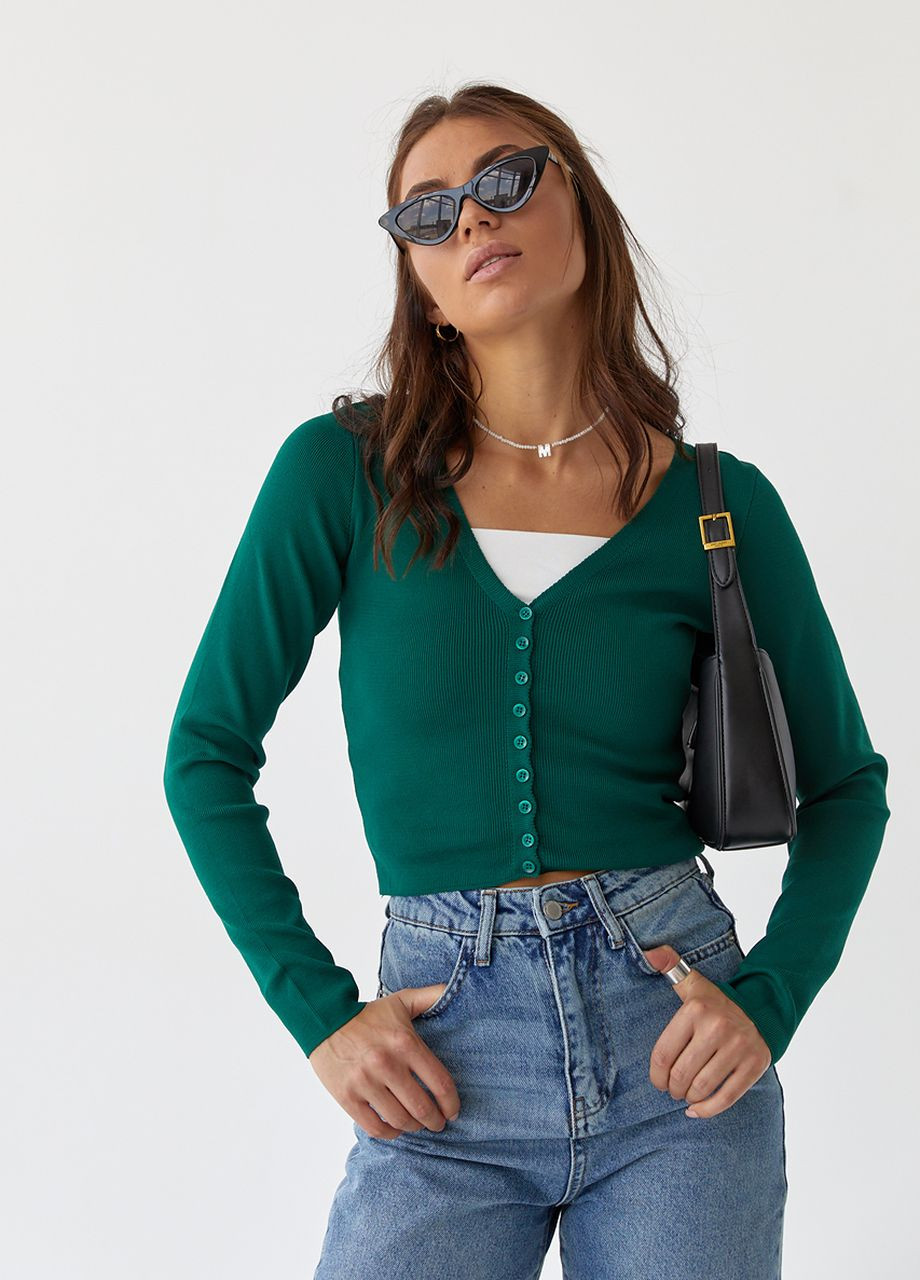 Однотонний кардиган з перламутровими гудзиками Hot Fashion (260214248)