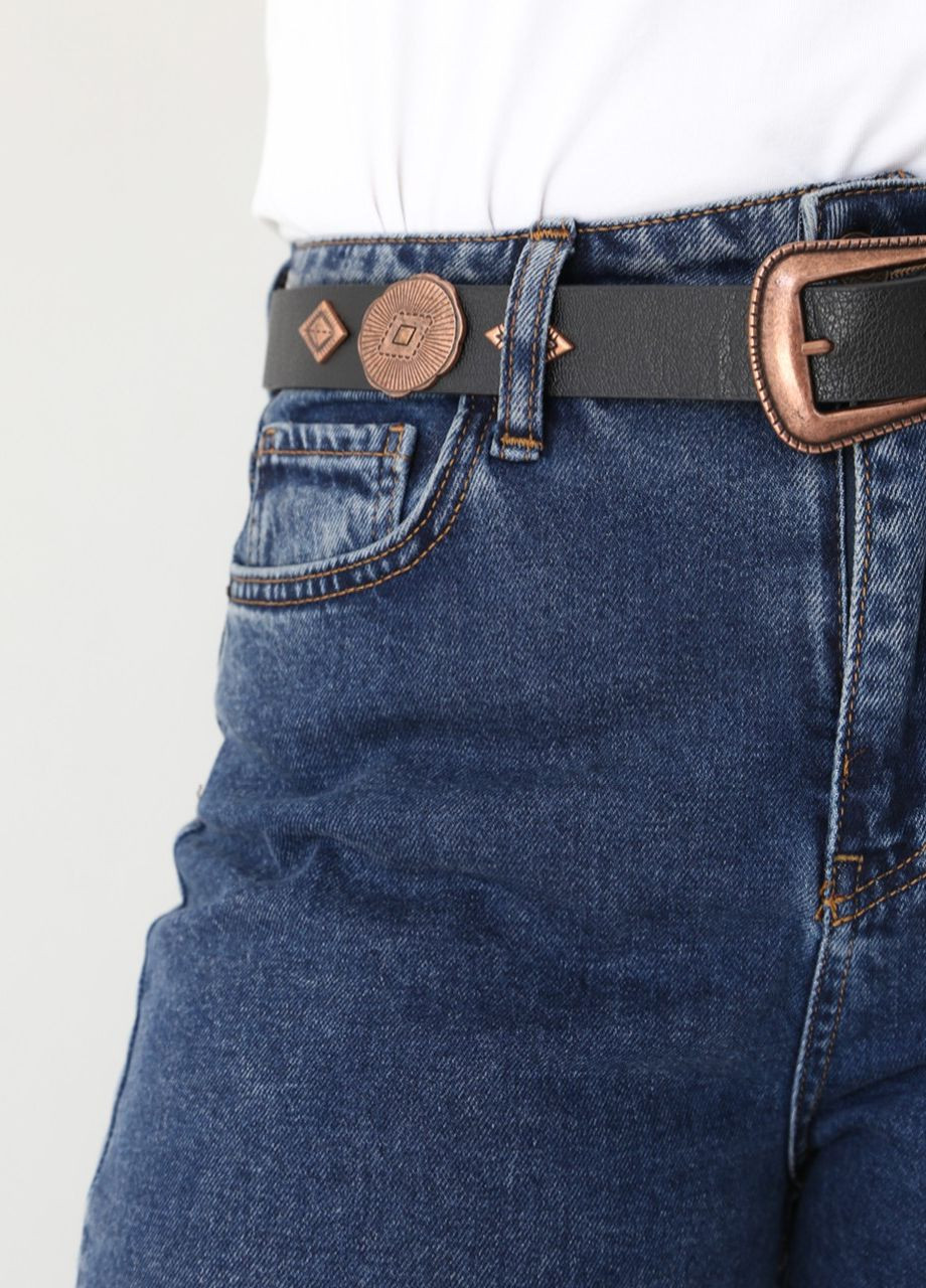 Джинсы женские темно-синие вареные МОМ с высокой посадкой MOM Cracpot - (260194235)