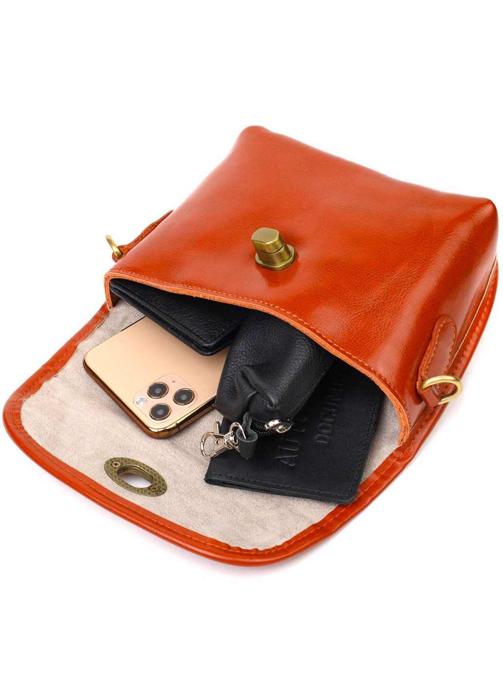 Шкіряна сумка жіноча 16х13х7 см Vintage (260191352)