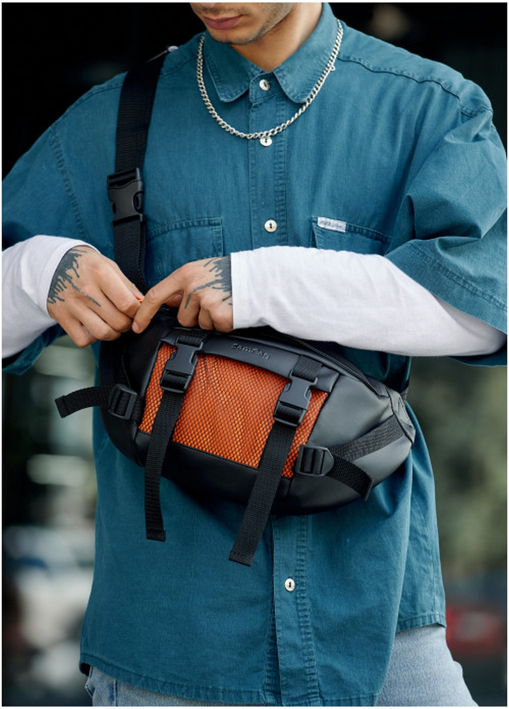 Сумка бананка чоловіча поясна 38х21 см Sambag (260192527)