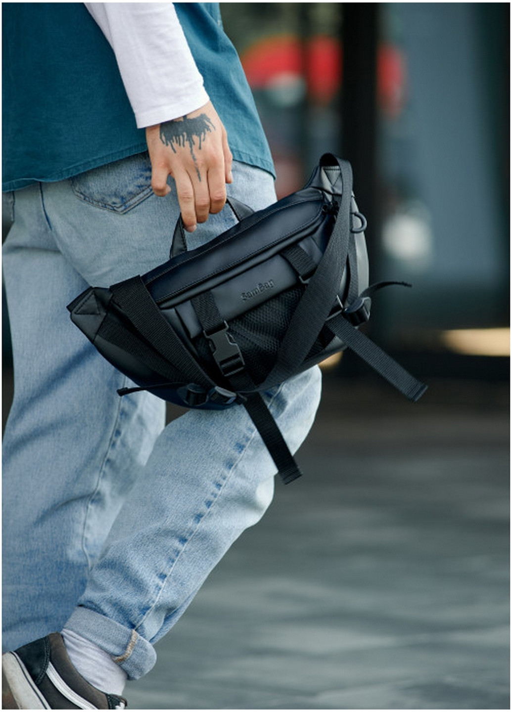 Сумка бананка чоловіча поясна 38х21 см Sambag (260191766)