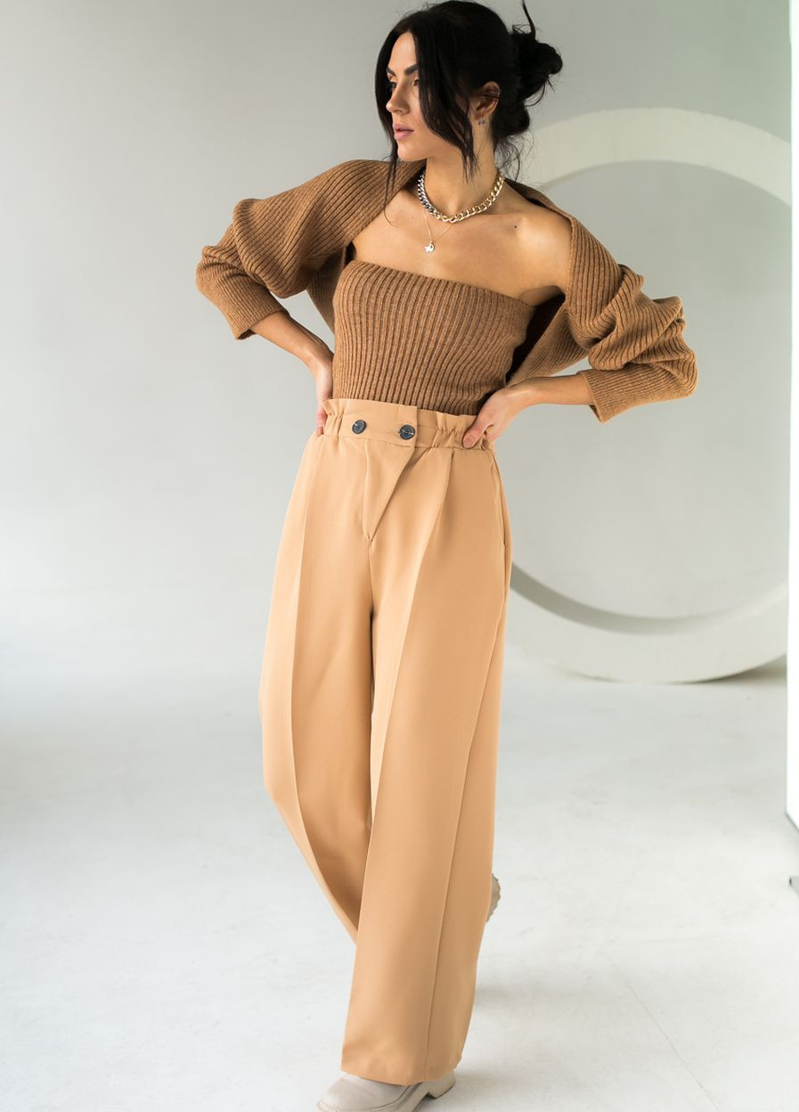 Вільні штани прямого крою на резинці PERRY (260196977)