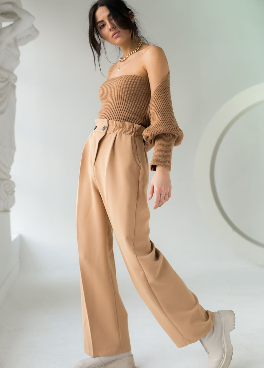 Вільні штани прямого крою на резинці PERRY (260196977)