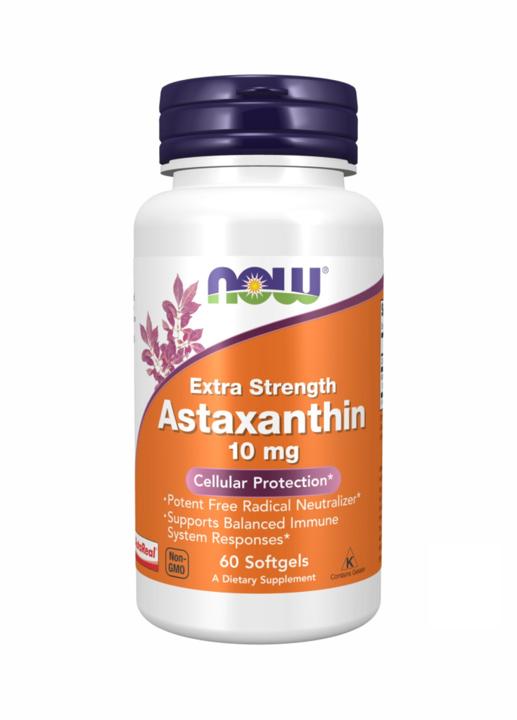 Астаксантин Astaxanthin 10 mg - 60 sgels (антиоксидант) Now Foods (260196208)