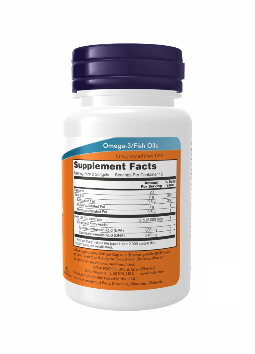 Омега 3, Omega-3 1000mg - 30 sgels Now Foods (260196197)