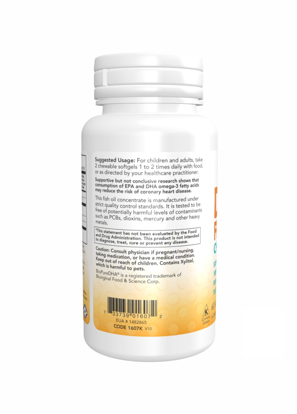 DHA 100mg Chewable - 60 sgels Докозагексаєнова кислота та риб'ячий жир омега-3 Now Foods (260196191)