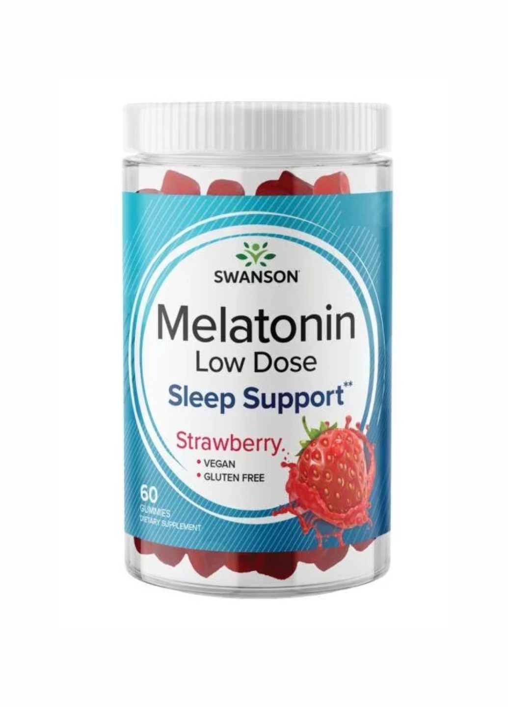 Melatonin Low Dose - 60 Gummies Strawberry (низька доза мелатоніну для сну) Swanson (260196324)