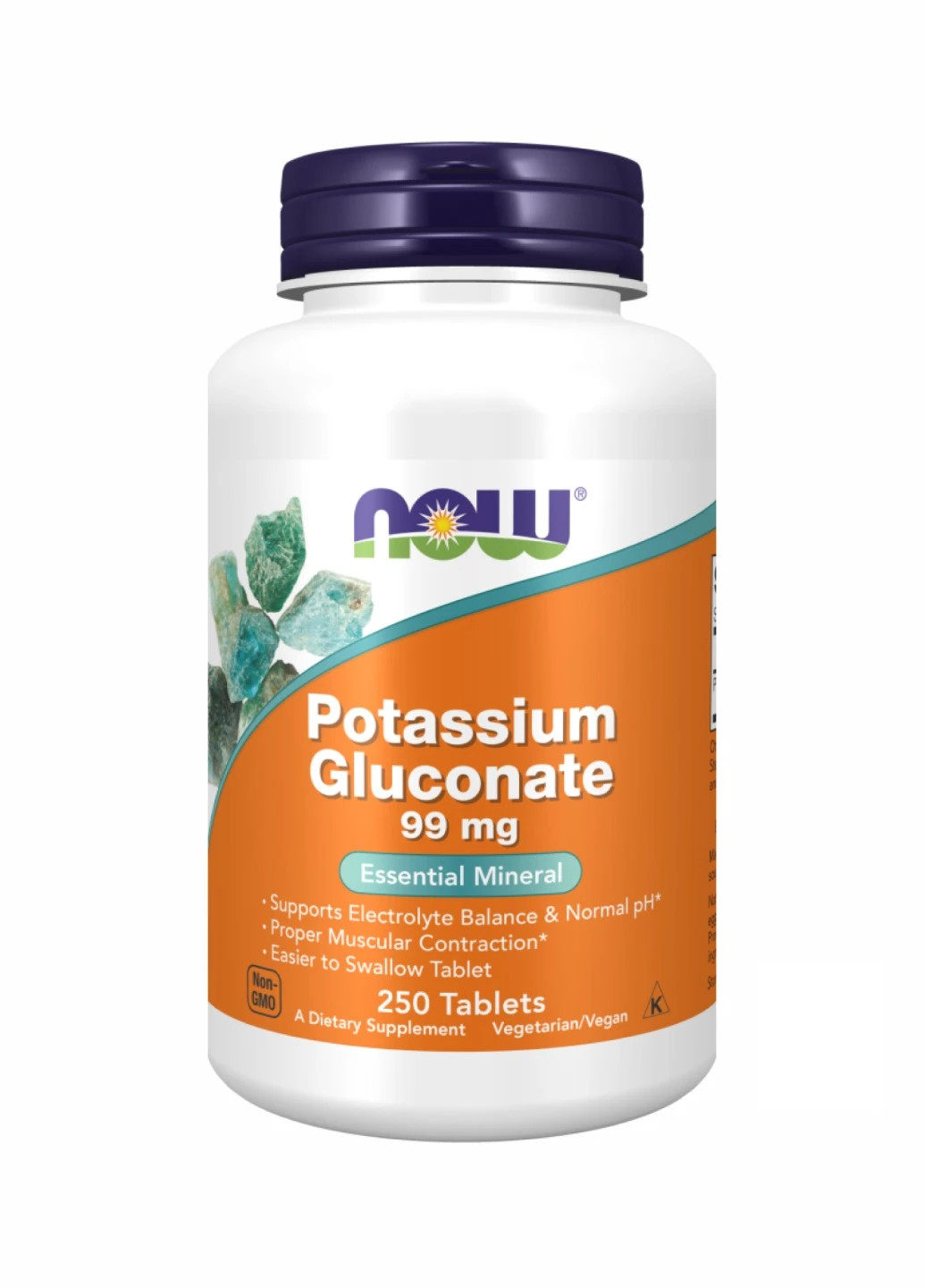 Калій глюконат Potassium Gluconate 99mg - 250 tabs Now Foods (260196230)