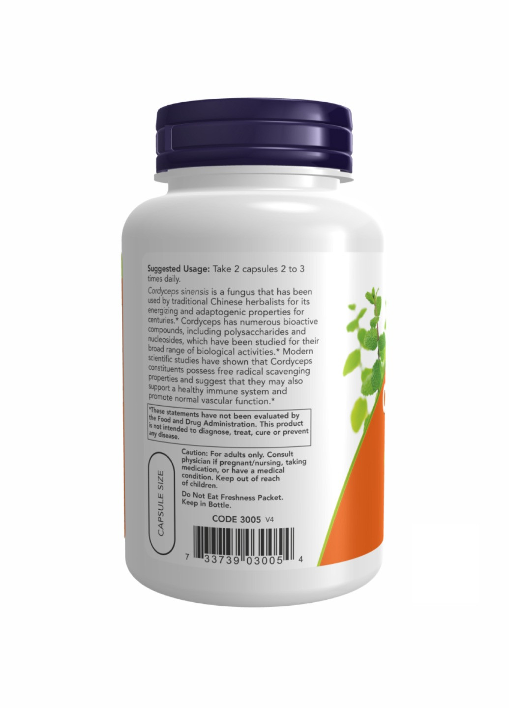 Кордицепс Cordyceps 750 mg - 90 vcaps Now Foods (260196205)