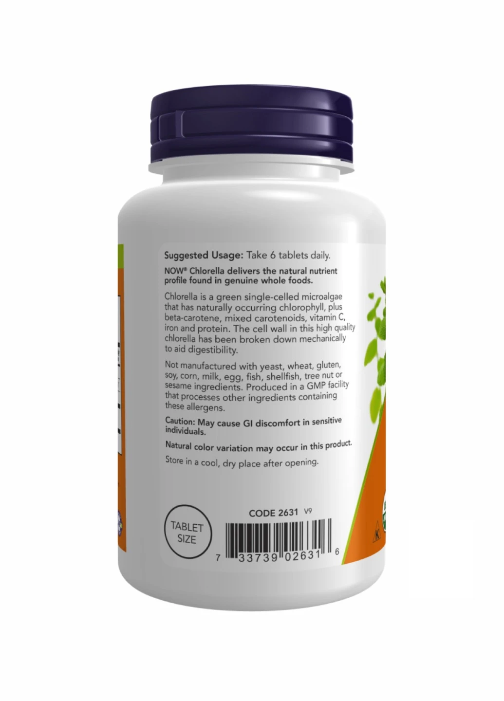 Organic Chlorella 500mg - 200 tabs (Хлорелла) Now Foods (260196245)