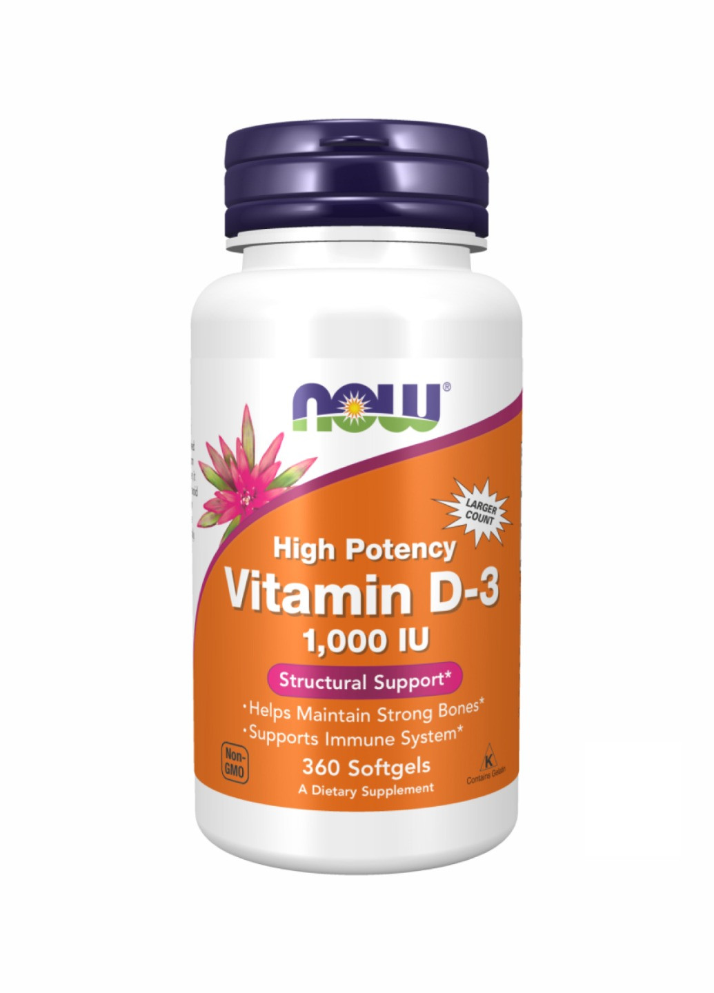Витамин D-3 1000 IU – 360 sgels Now Foods (260196235)