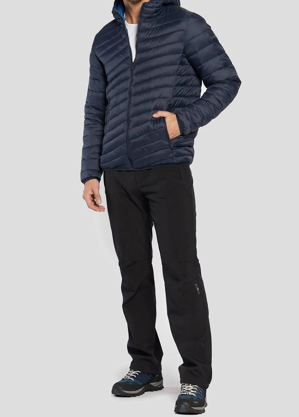 Синяя зимняя темно-синяя куртка man jacket fix hood CMP