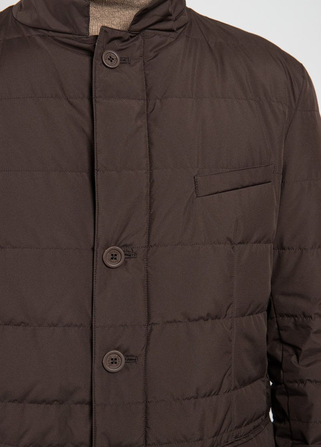 Коричневая зимняя коричневая облегченная куртка на пуху Herno