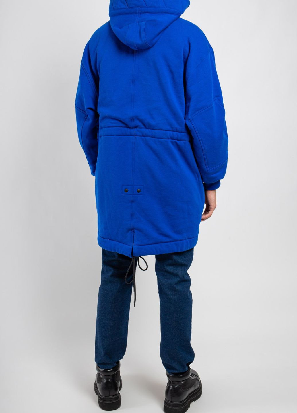 Синяя демисезонная синяя куртка с капюшоном MSGM