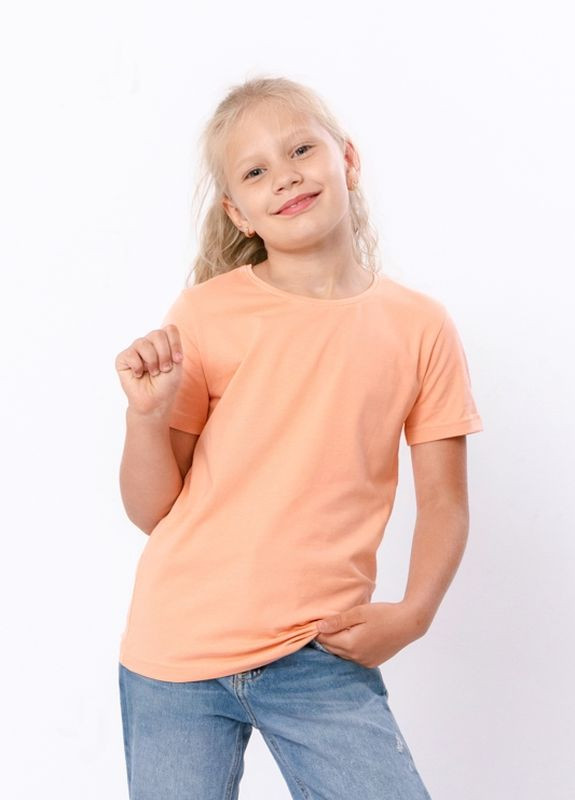 Помаранчева літня футболка для дівчинки помаранчевий носи своє (6021-036-5-v2) Носи своє