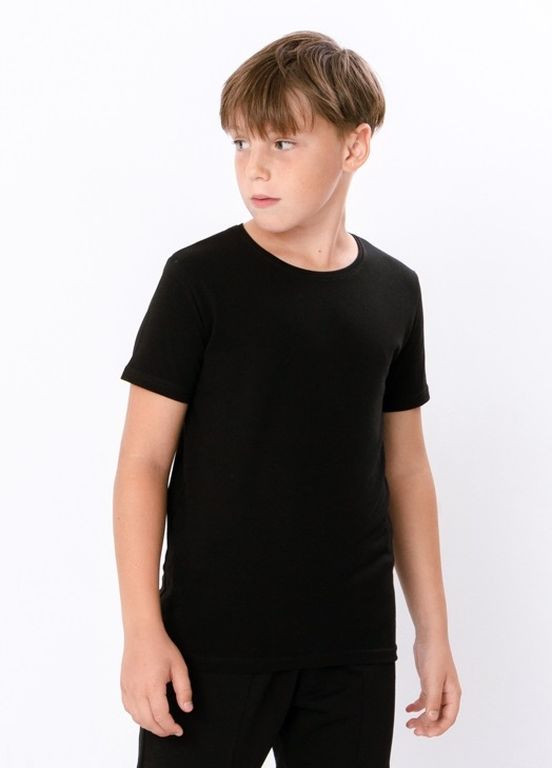 Черная летняя футболка для хлопчика (підліткова) чорний носи своє (6021-036-1-v0) Носи своє