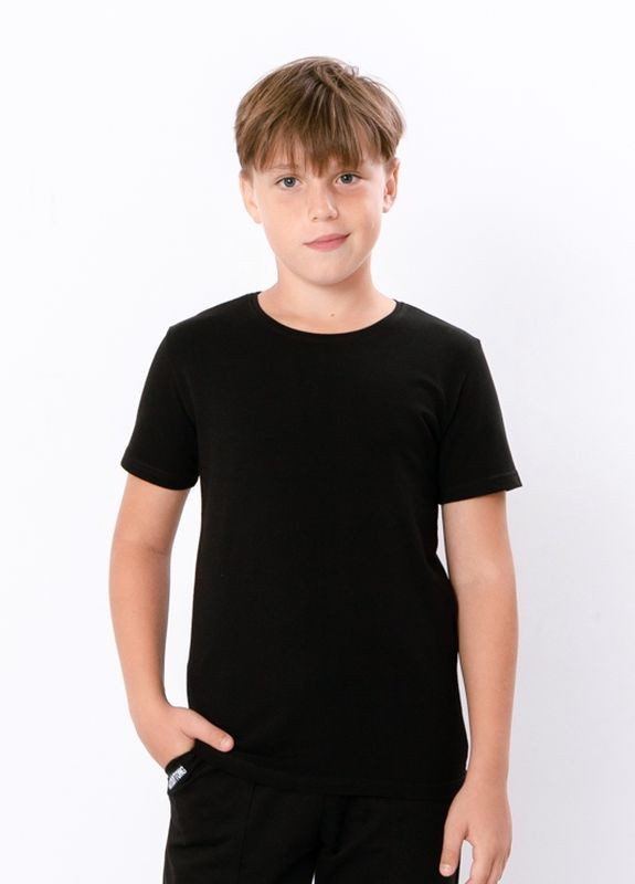 Черная летняя футболка для хлопчика (підліткова) чорний носи своє (6021-036-1-v0) Носи своє