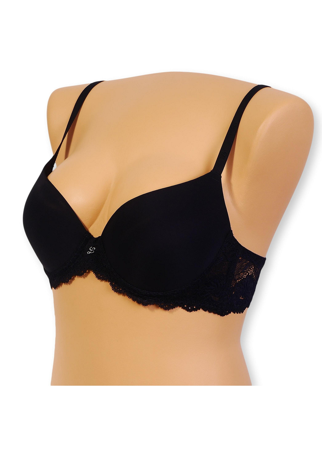 Чёрный бюстгальтер с push-up Leilieve с косточками
