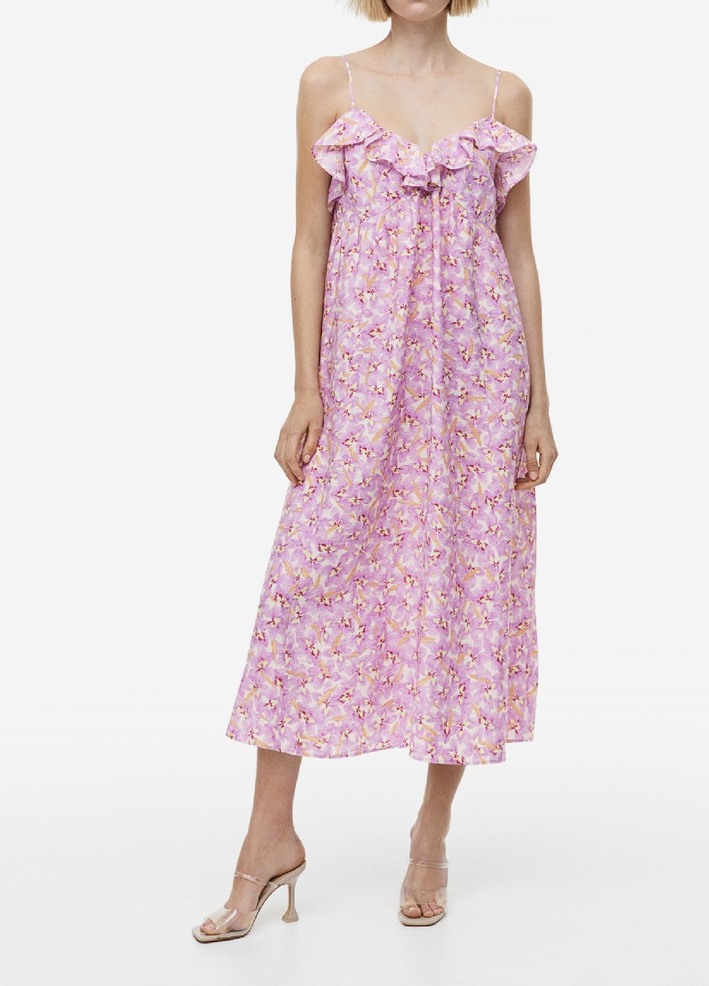 Светло-фиолетовое кэжуал платье H&M однотонное