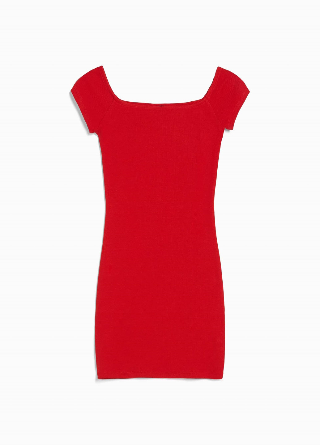 Красное повседневный платье Bershka однотонное