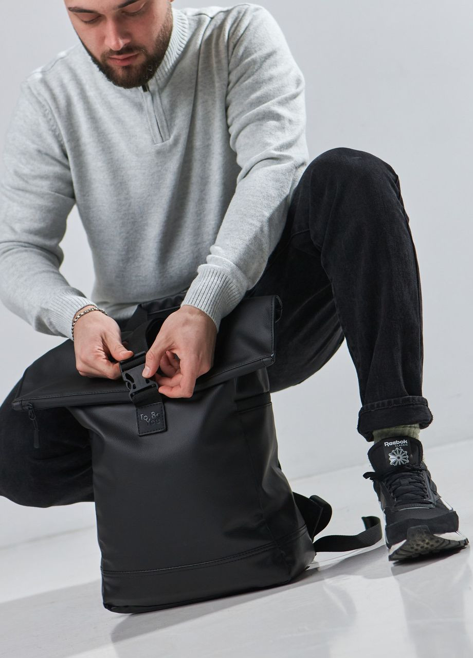 Городской рюкзак ролтоп для ноутбука для путешествий черного цвета No Brand rolltop (260267422)