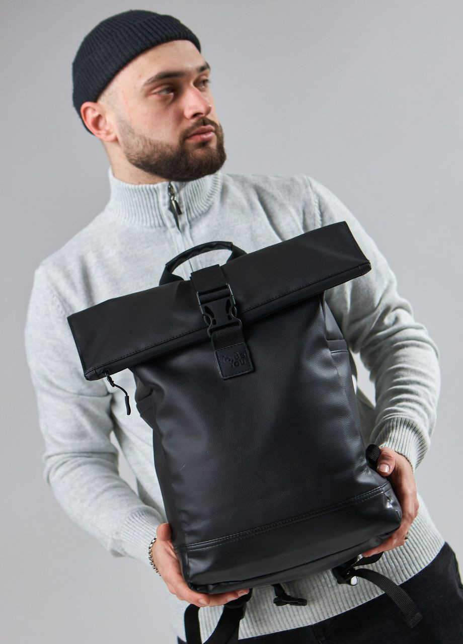Міський рюкзак ролтоп для ноутбука для подорожей чорного кольору No Brand rolltop (260267422)