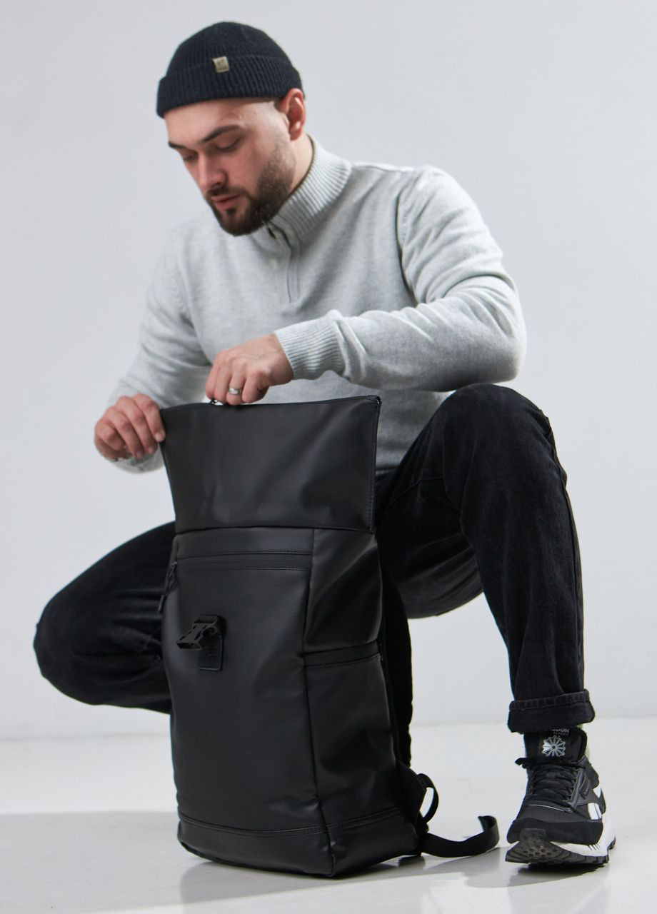Городской рюкзак ролтоп для ноутбука для путешествий черного цвета No Brand rolltop (260267422)