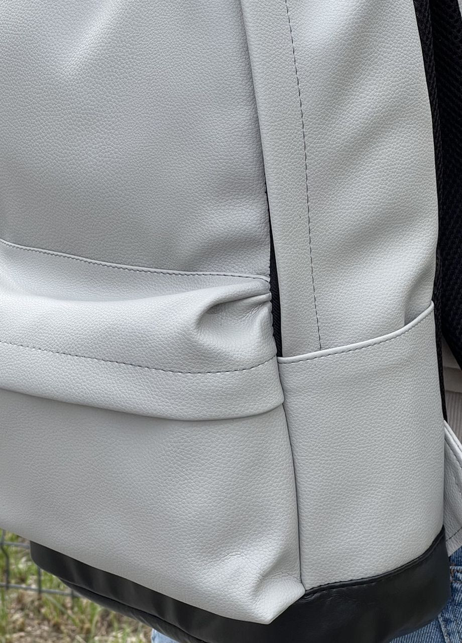 Женский городской рюкзак подростковый в экокоже, классический цвет серый No Brand City (260267412)