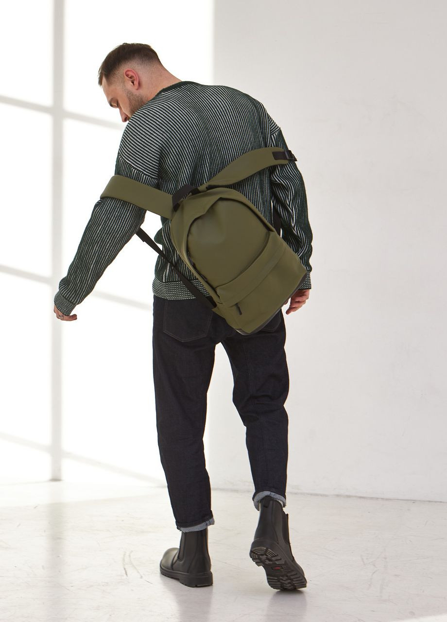 Рюкзак городской в экокоже, классический цвет хаки No Brand City (260267400)