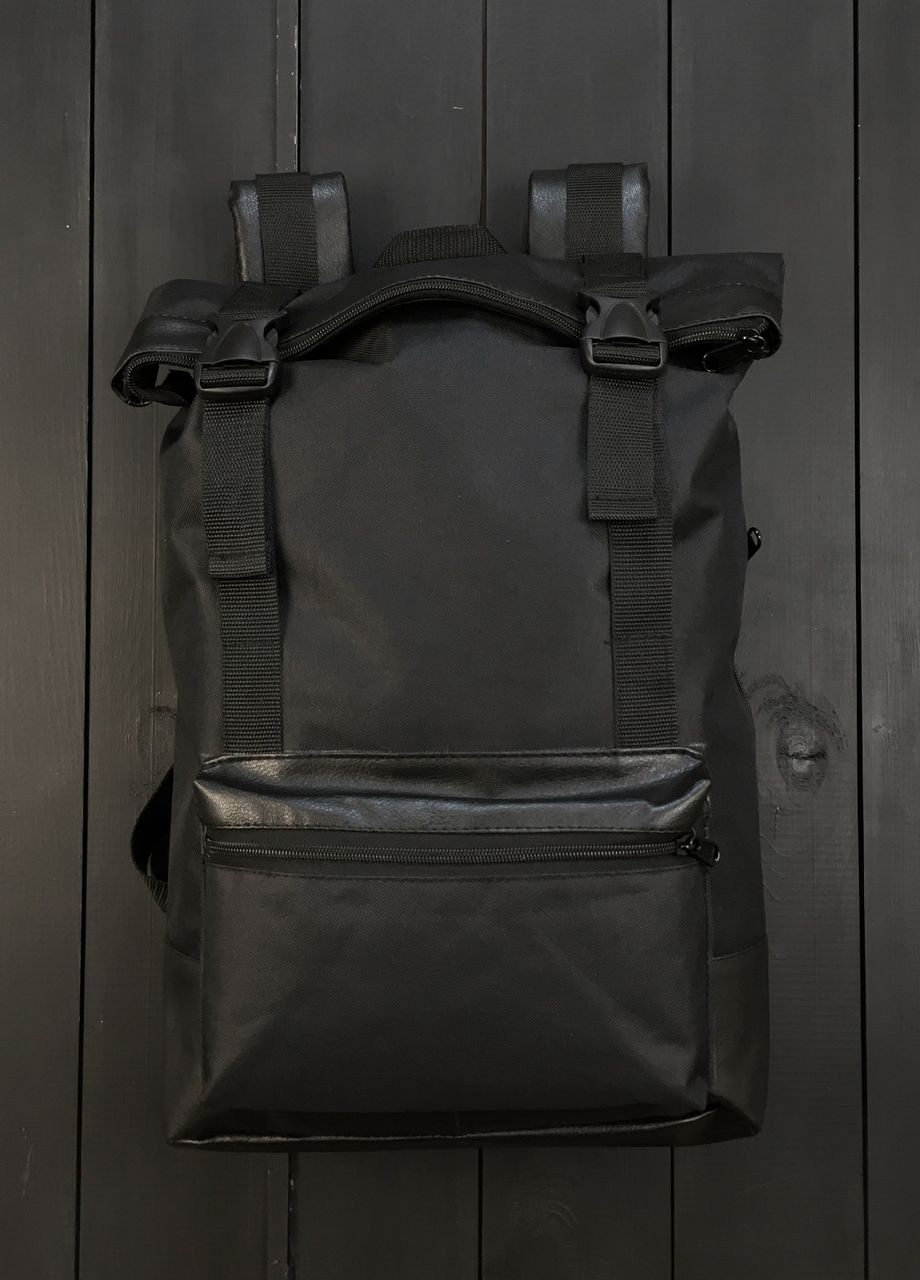 Чорний рюкзак Роллтоп міський для подорожей No Brand rolltop (260267414)