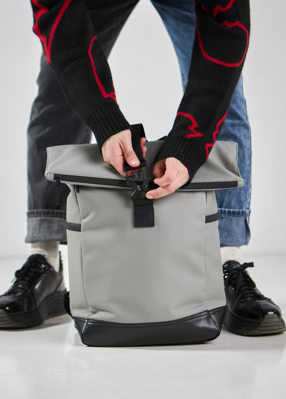 Городской рюкзак ролтоп для ноутбука для путешествий серого цвета No Brand rolltop (260267423)