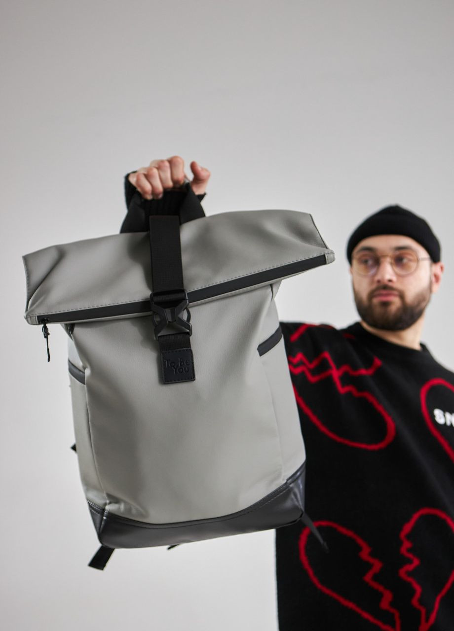 Городской рюкзак ролтоп для ноутбука для путешествий серого цвета No Brand rolltop (260267423)