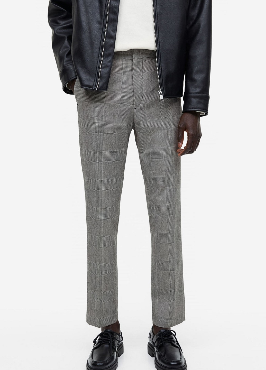 Серые классические демисезонные брюки H&M