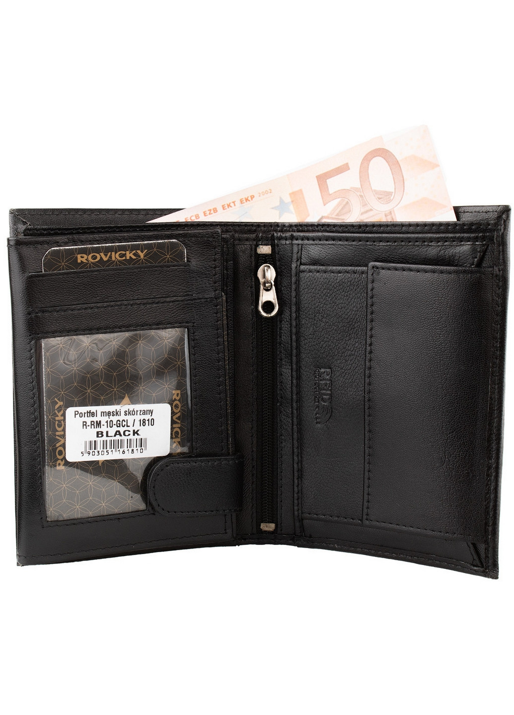 Мужской кожаный кошелек 9,5х13х2,5 см Rovicky (260329637)