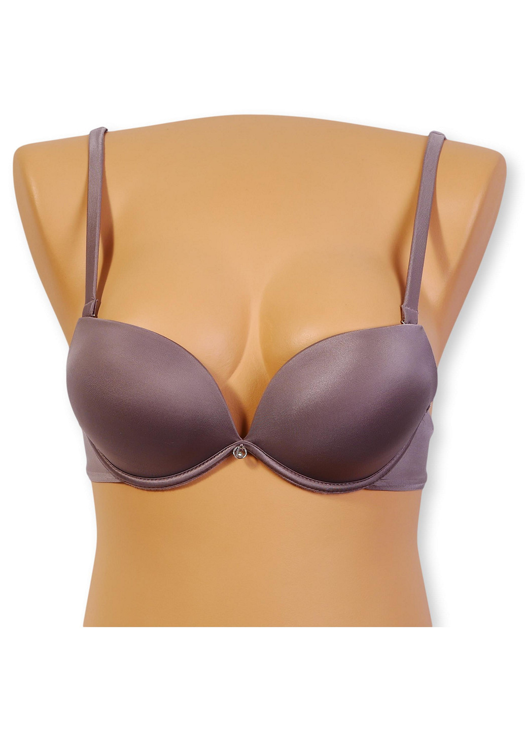 Сіро-коричневий бюстгальтер з подвійним push-up Lormar з кісточками