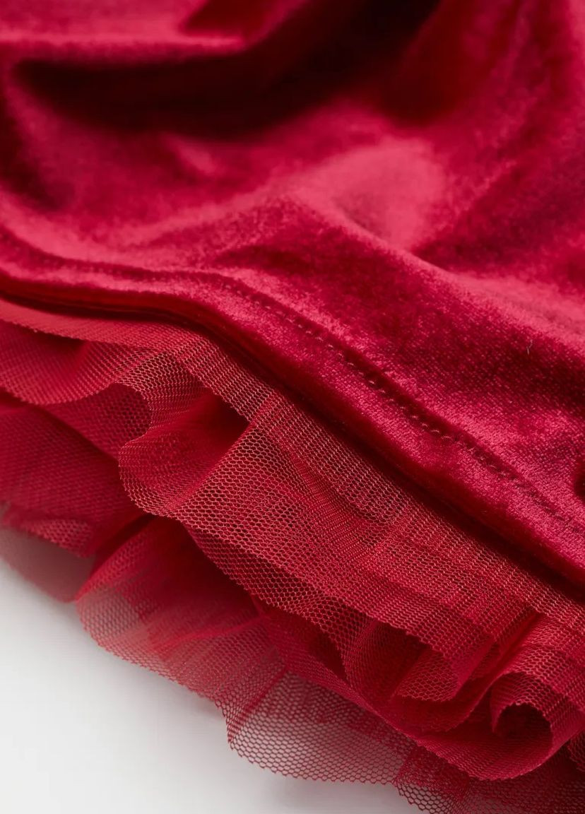Бордовое платье велюр H&M (260271443)